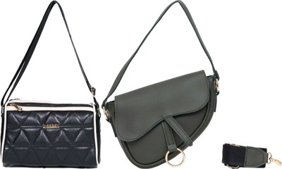 Despacito Black, Green Sling Bag Designer sling bag(Pack of 2)