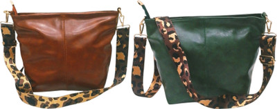 Dakota Brown, Green Sling Bag SKU103(Pack of 2)