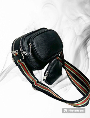 Maahi Creation Black Sling Bag Blackgoldzip77(Pack of 2)