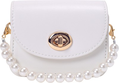 LINO PERROS White Sling Bag Mini Pearl Sling Bag