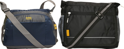 Blowzy Black, Blue, Grey Sling Bag Cross Body men's sling bag(Pack of 2)
