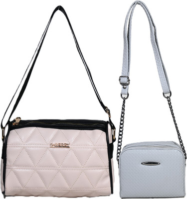 Despacito Grey, Beige Sling Bag DESP21-754-Grey(Pack of 2)