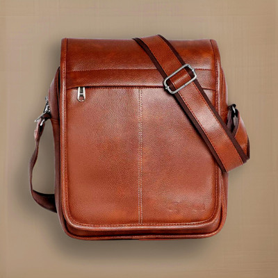 Shivra Tan Sling Bag Men Sling Bag extra large (S-11*8.5*3)
