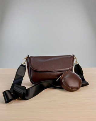 Imdoqueen Brown Sling Bag Brown sling bag(Pack of 2)