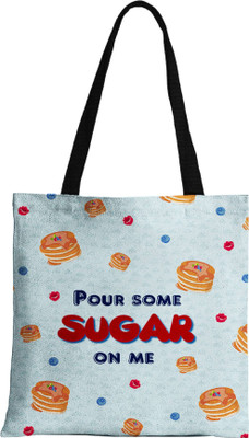 JuiceBerry Silver Tote Cotton Tote Bag for Women for College, Office, Travel Pancake by Baggilicious