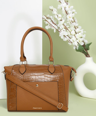 Fastrack Tan Satchel Textured Tan Satchel Bag