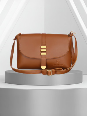 Leather Land Tan Sling Bag Gorgeous TRISHUL