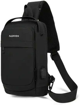 NISHIV Black Sling Bag Sling Bag Business Men Bag Chest Crossbody bags with USB Charging Port