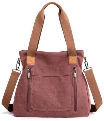 namchi Maroon Hobo Women Canvas Handbag Shoulder bags Casual Multi-Pocket Top Handle Tote Crossbody