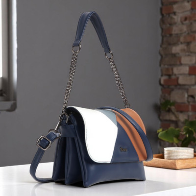 Exotic Blue Sling Bag Colour Block lingbag
