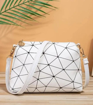 EVOLIC White Sling Bag White Sling Bag Attractive Printed Formal Sling Bag
