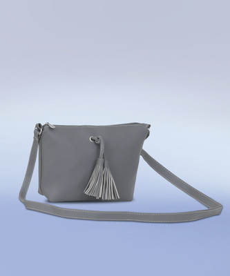 Leather Land Grey Sling Bag American TASSEL Sling In MODERN GREY