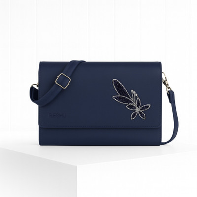 Reshu Blue Sling Bag women,s sling cross-body bags with adjustable shoulder straps and 4 pocket |