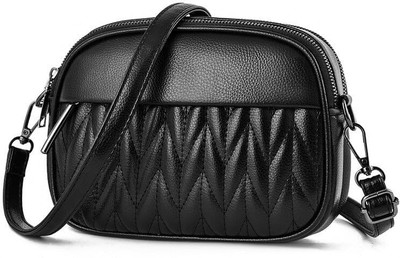 SYGA Black Sling Bag Women Small Bag Cross-Border Foreign Diamond Shoulder Bag(Black)