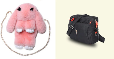 Nappmall Black, Pink Sling Bag Nylon Sling bag for Men Cross Body Business Messenger one Side Bag(Pack of 2)