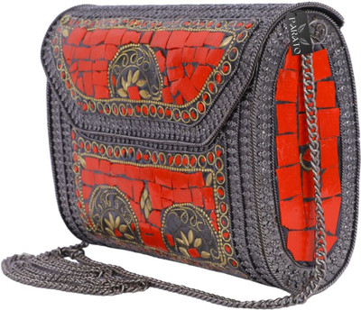Airex Red Sling Bag Metal Envelope Black and Red Bag