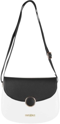 Zeelookzz White, Black Sling Bag U-Shaped Sling Bag White and Black