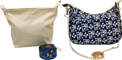 Dakota Beige, Multicolor Sling Bag with Detachable Sky Blue Belt for Girls & Women(Pack of 2)