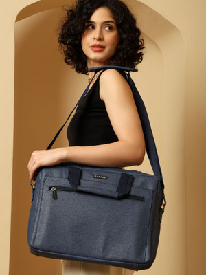 ENSAC Blue Messenger Bag Men & Women Navy Blue Laptop Bag, Stylish Lightweight Office Tote bag