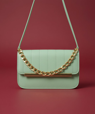 MUSRAT Green Sling Bag Latest Trend Party Wear Sling Bag with Adjustable Strap for Girls and Women's