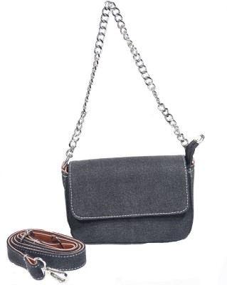 Despacito Grey Sling Bag Denim chain handle sling bag