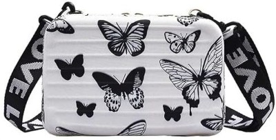 HAYSCH White, Black Sling Bag 103_SBBUTTERFLY