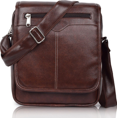 HUNTER Brown Sling Bag Synthetic leather sling bag for men