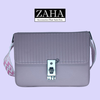 ZAHA Purple Sling Bag Square Bag with Key