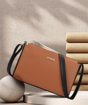 Fastrack Tan Sling Bag Color Blocked