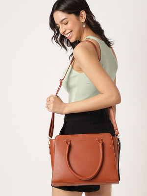 Fastrack Tan Satchel Solid