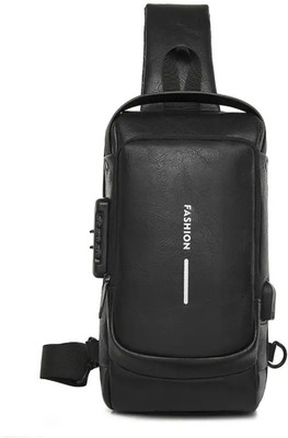 NISHIV Black Sling Bag Sling Bag Men Bag Chest Crossbody bags with USB Charging Port Shoulder Bag