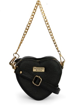 MODERN MYTH Black Sling Bag Lovestruck Heart Shaped Mini Bag