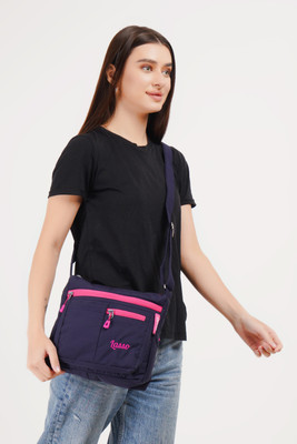 Lasso Blue, Pink Sling Bag Stylish Multi-Pocket Crossbody Sling Bag For Women's and Girls
