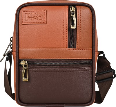 Pramadda Pure Luxury Tan Sling Bag Benjamin Leather Sling Bag For Men Women Travel Side Crossbody Messenger Bag