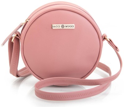Sacci Mucci Pink Sling Bag Round Sling Bag, Printed Sling Bag, Women Sling Bag, Crossbody Bag