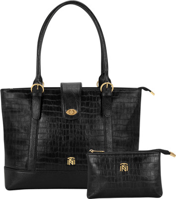 INIT Black Shoulder Bag Bailey Black PU Leather Handbag With Ladies Wallet