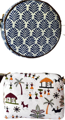 CRAFTWELL Multicolor Sling Bag Stylish New Trendy Unique Classy Design Shoulder Crossbody Sling Bag For Women(Pack of 2)