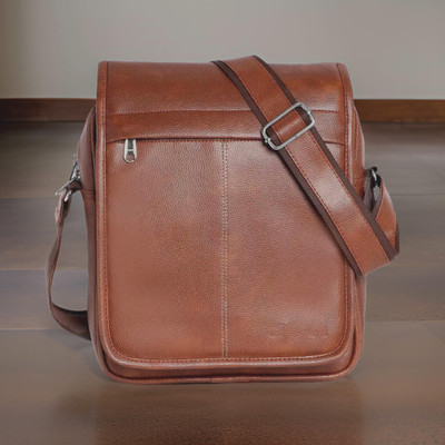 Shivra Tan Sling Bag Men Sling Bag extra large (S-11*8.5*3)