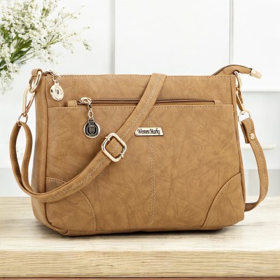 Women Marks Beige Sling Bag BFT-12-SLING-BAG-2-LINE-BEIGE