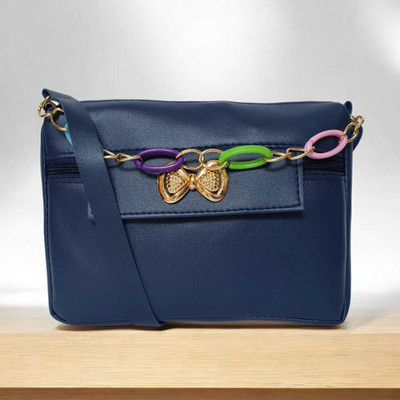 LASSIE Blue Sling Bag Lightweight Faux Leather Sling Bag for Women