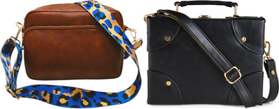 Dakota Black, Brown Sling Bag SKU09(Pack of 2)