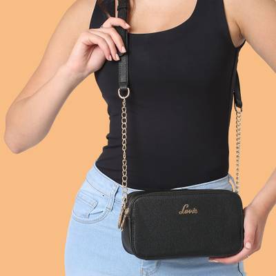 LAVIE Black Sling Bag Fenny 2C Box Sling Bag Ladies Handbag