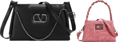 Zaxcer Black, Pink Sling Bag Beautiful Sling Bags for women and girls(Pack of 2)