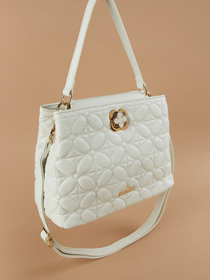 CODE by Lifestyle White Shoulder Bag Quilted Shoulder Bag