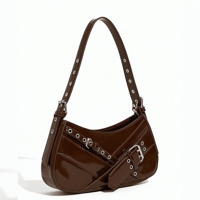 LIZIQI White Sling Bag Trendy and chic shoulder bag (Coffee)