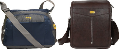 Blowzy Brown, Blue, Grey Sling Bag mens bag cross body Sling Shoulder Bag(Pack of 2)