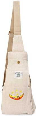 yuvika handicraft White, Yellow Messenger Bag Hemp Sling Bag & Hemp Chest Belt For Men & Women Both