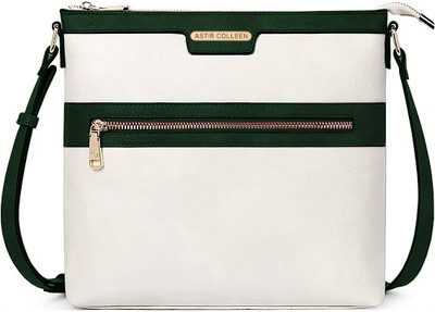 ASTIR COLLEEN Green, White Sling Bag Black Sling Bag Leather Women's & Girl's Sling Bag - Onezip