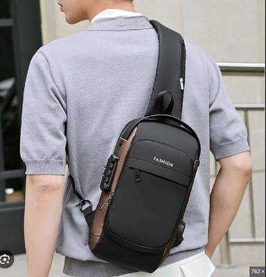 Moda Bay Black, Brown Sling Bag , Anti-Theft Cross Backpack with USB Charging Port