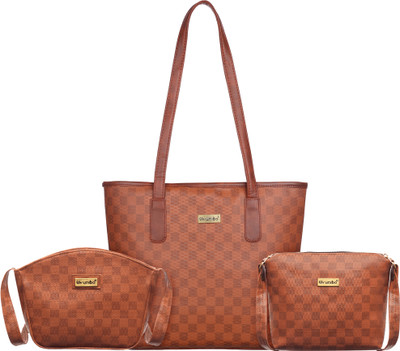 Unibo Women Tan Hand-held Bag(Pack of: 3)